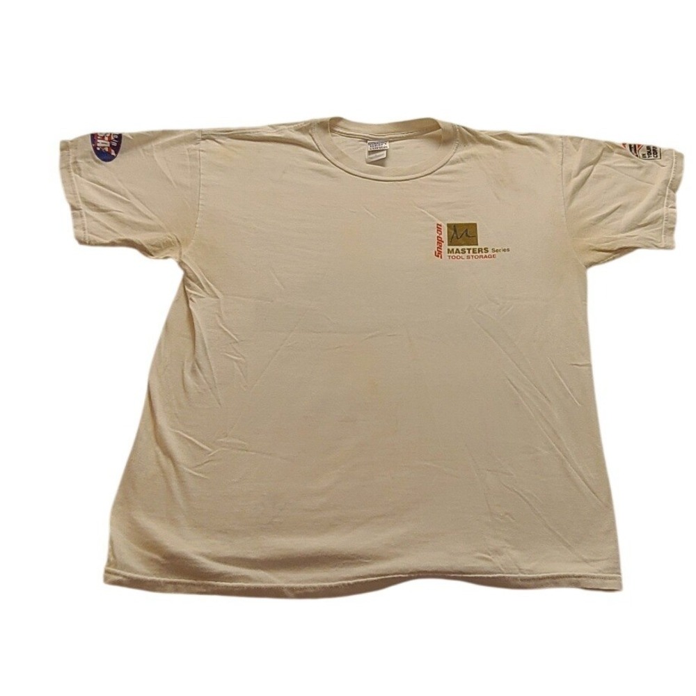 Snap-on Masters Series Tool Storage T-Shirt Mens Large Cream Gildan Heavy Cotton